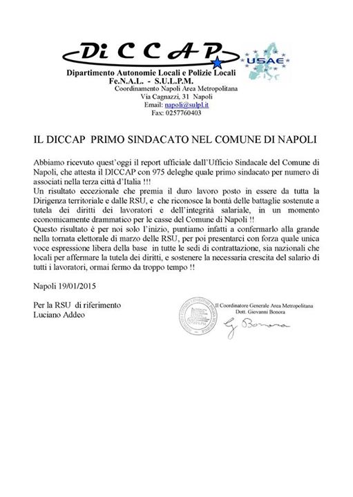 DICCAP A NAPOLI