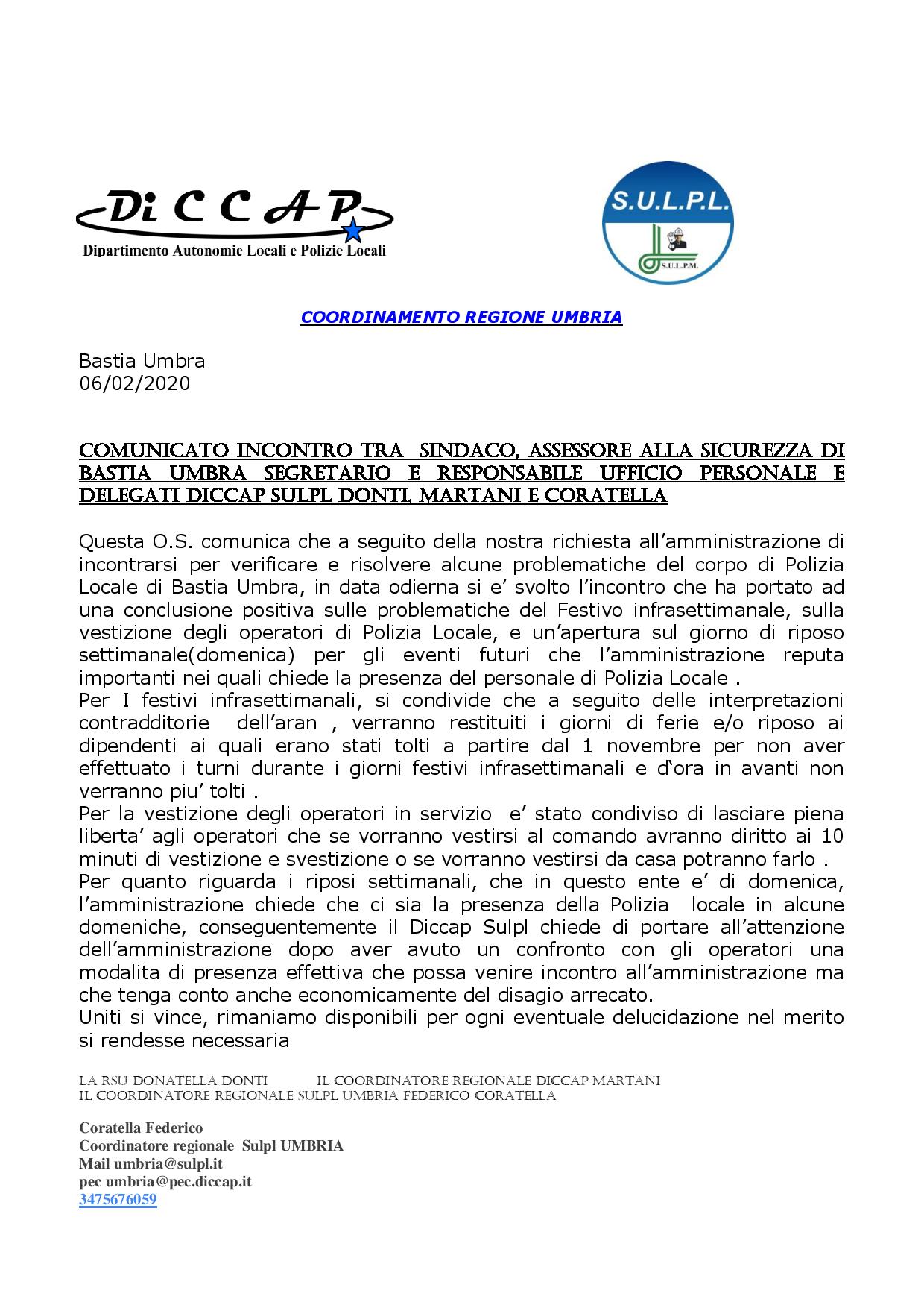 comunicato ai lavoratori polizia locale a seguito incontro con l amministrazione page 001