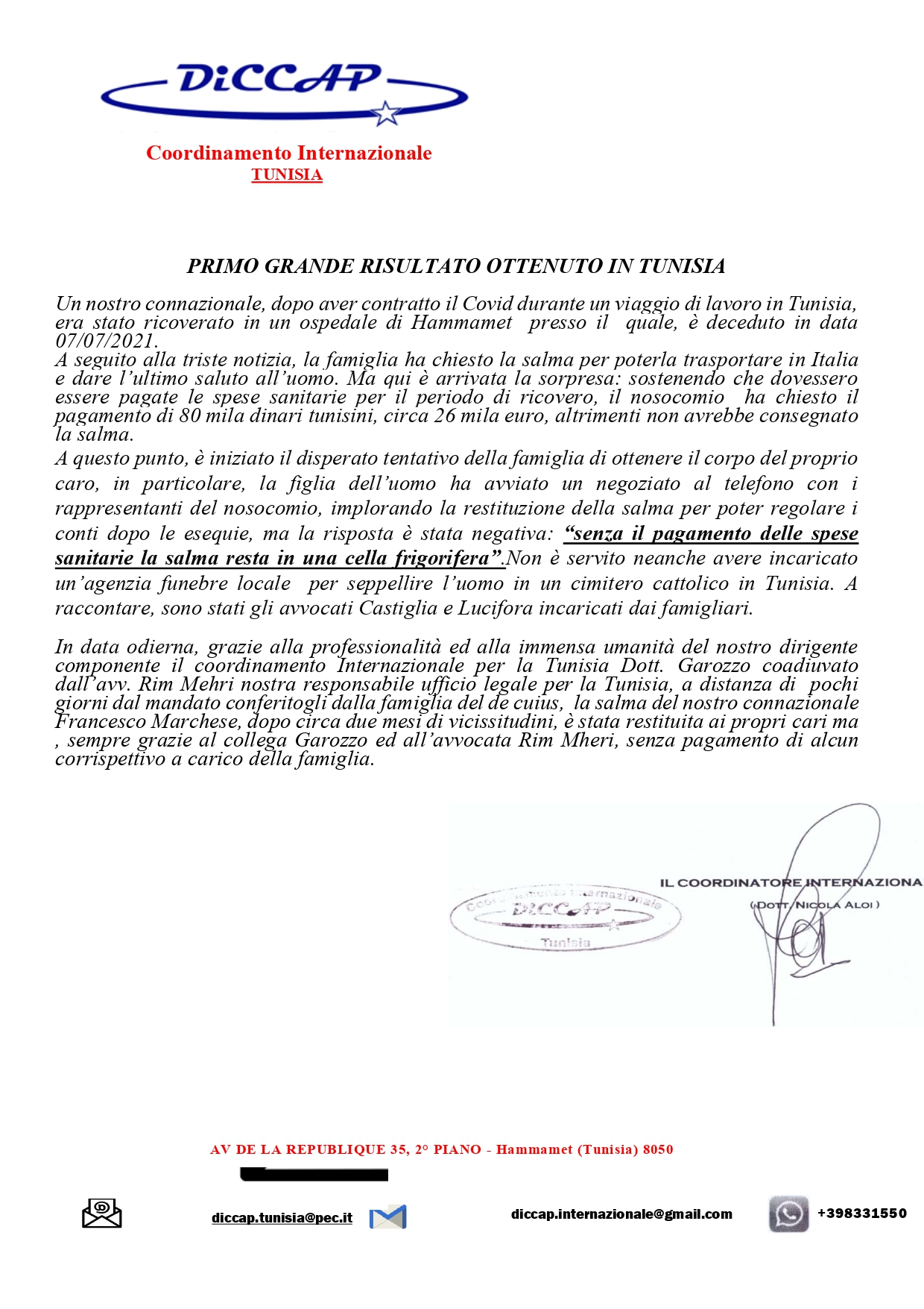 comunicato stampa Tunisia page 0001