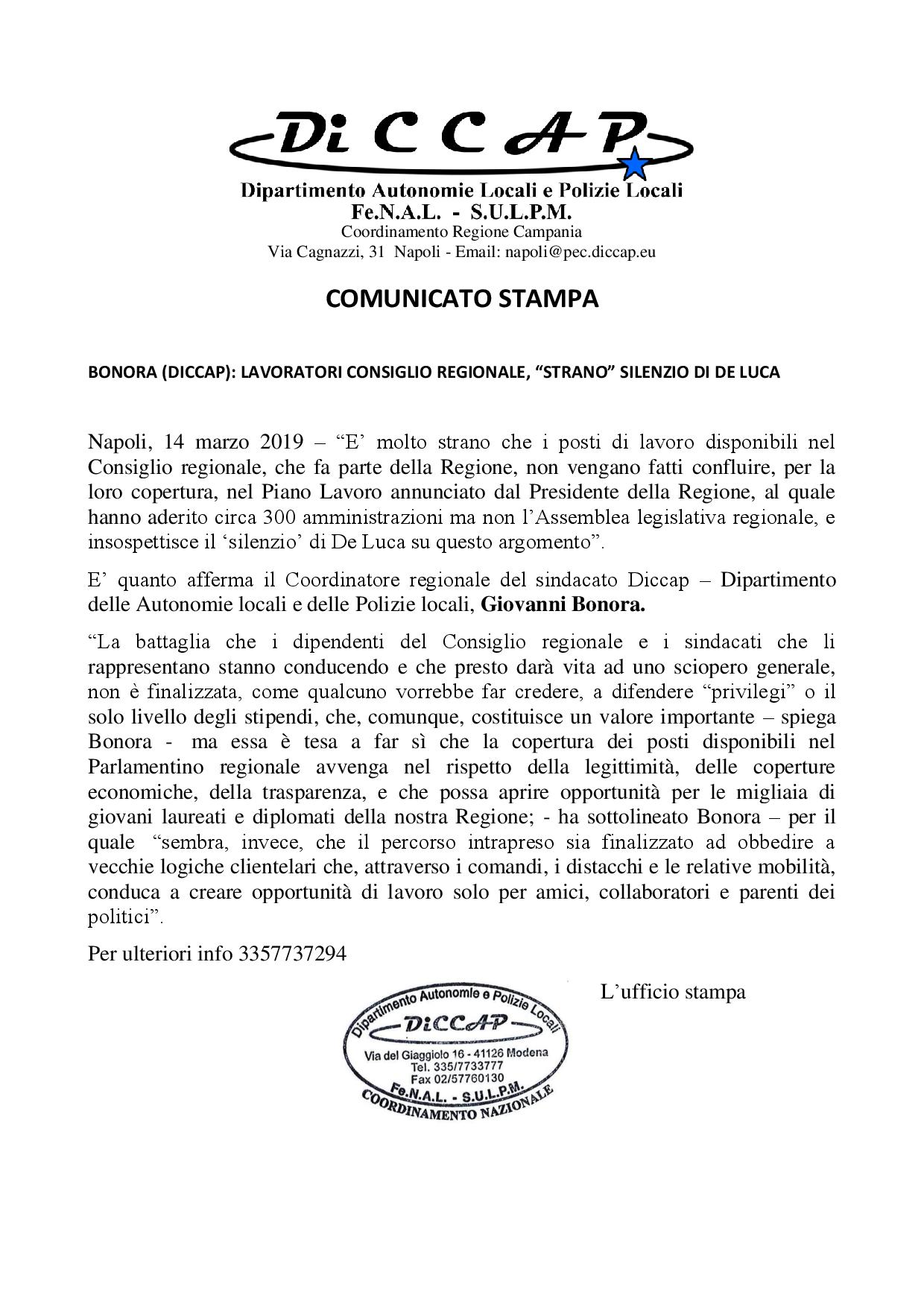 comunicato stampa regione campania. os. diccap page 001