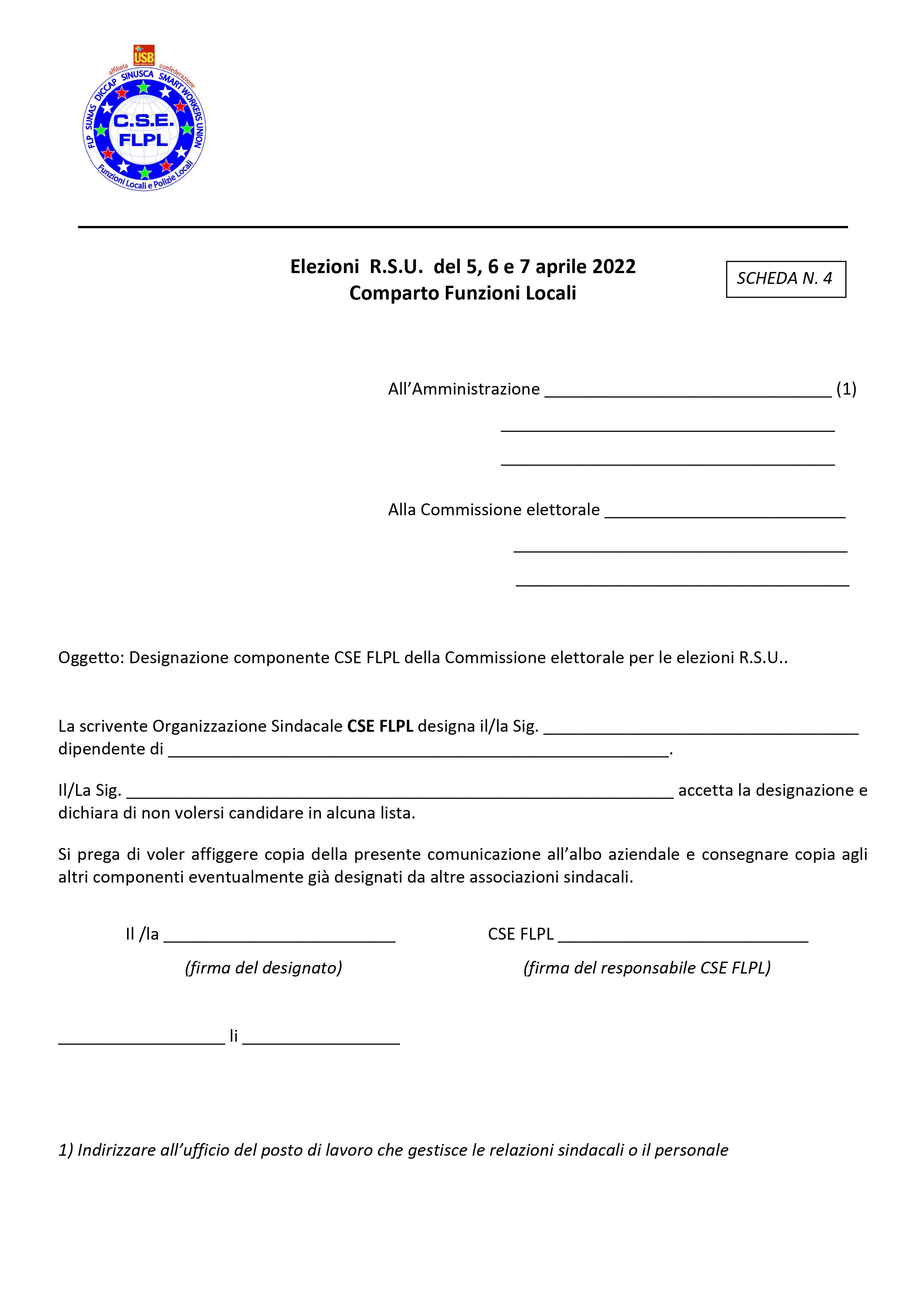 designazoine componente commissione elettorale