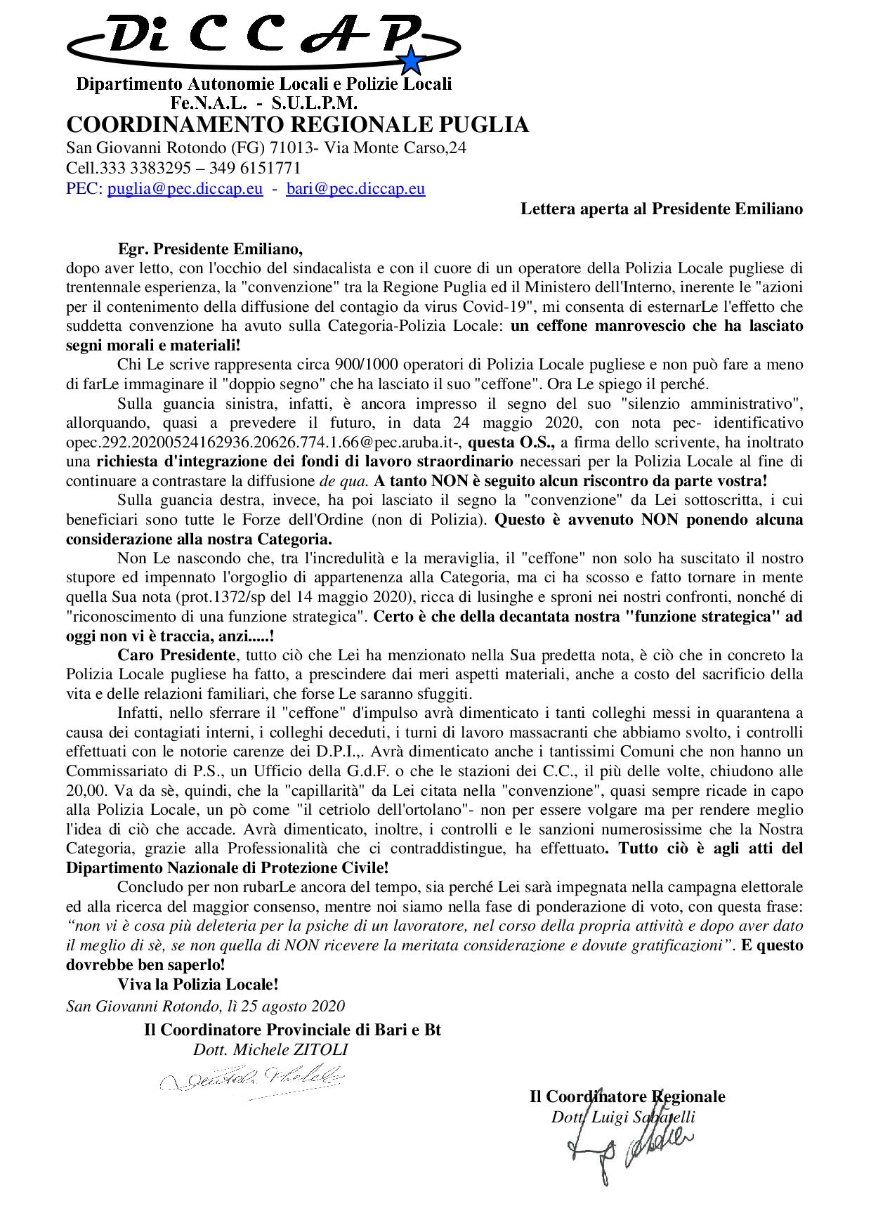 risposta governatore puglia page 001